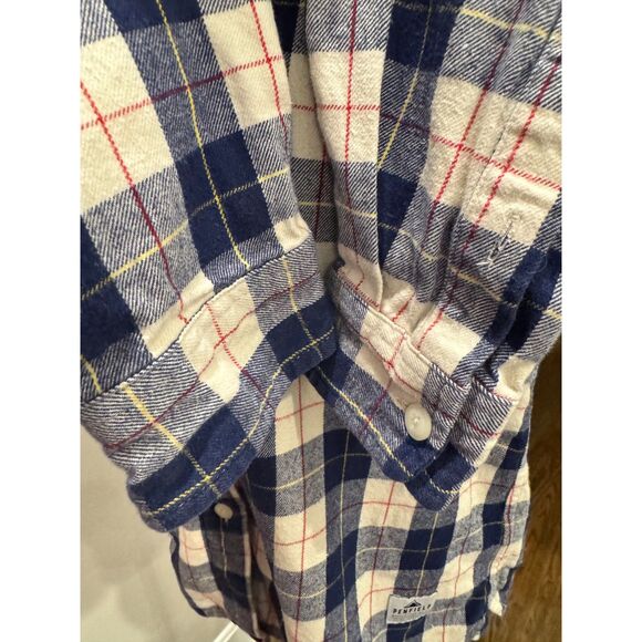 Penfield Plaid Flannel Shirt Blue Cream Red Boyfriend Outdoors Fit Size M - Picture 4 of 8